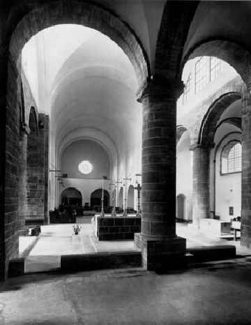 High Altar, Choir and Nave, looking west.