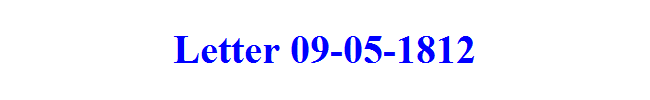 Letter 09-05-1812